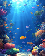 Infinite Blue Waves Paint by Numbers Kit